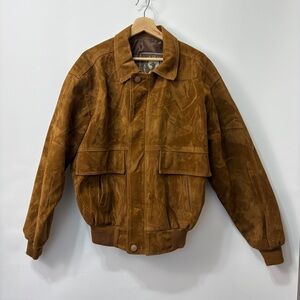 ITALIAN TEXTILE GROUP Men's
LARGE Brown Suede Bomber
Jacket Made Italy Size M